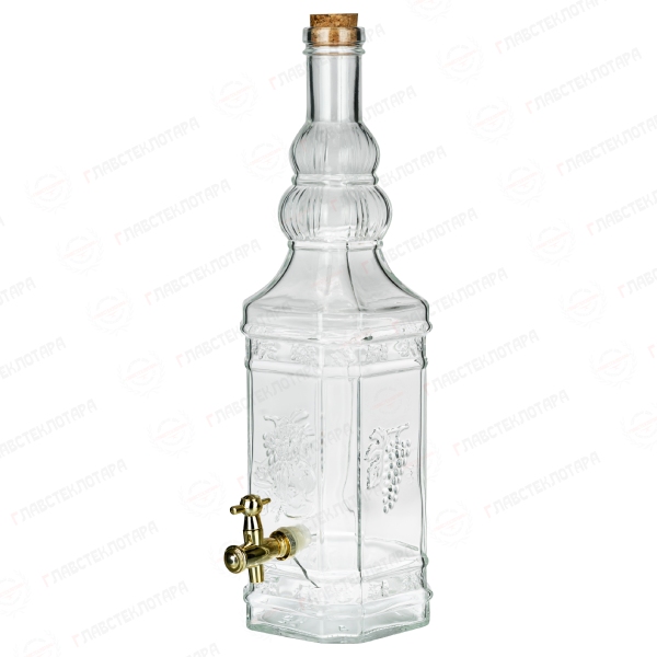 Арт.1059 Бутылка Кремль 2 литра с краном корк